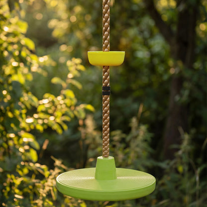 Ninja Line Kids Slackline Set with Swing & Platforms — Outdoor Playset Gear for Ages 3–8, Green