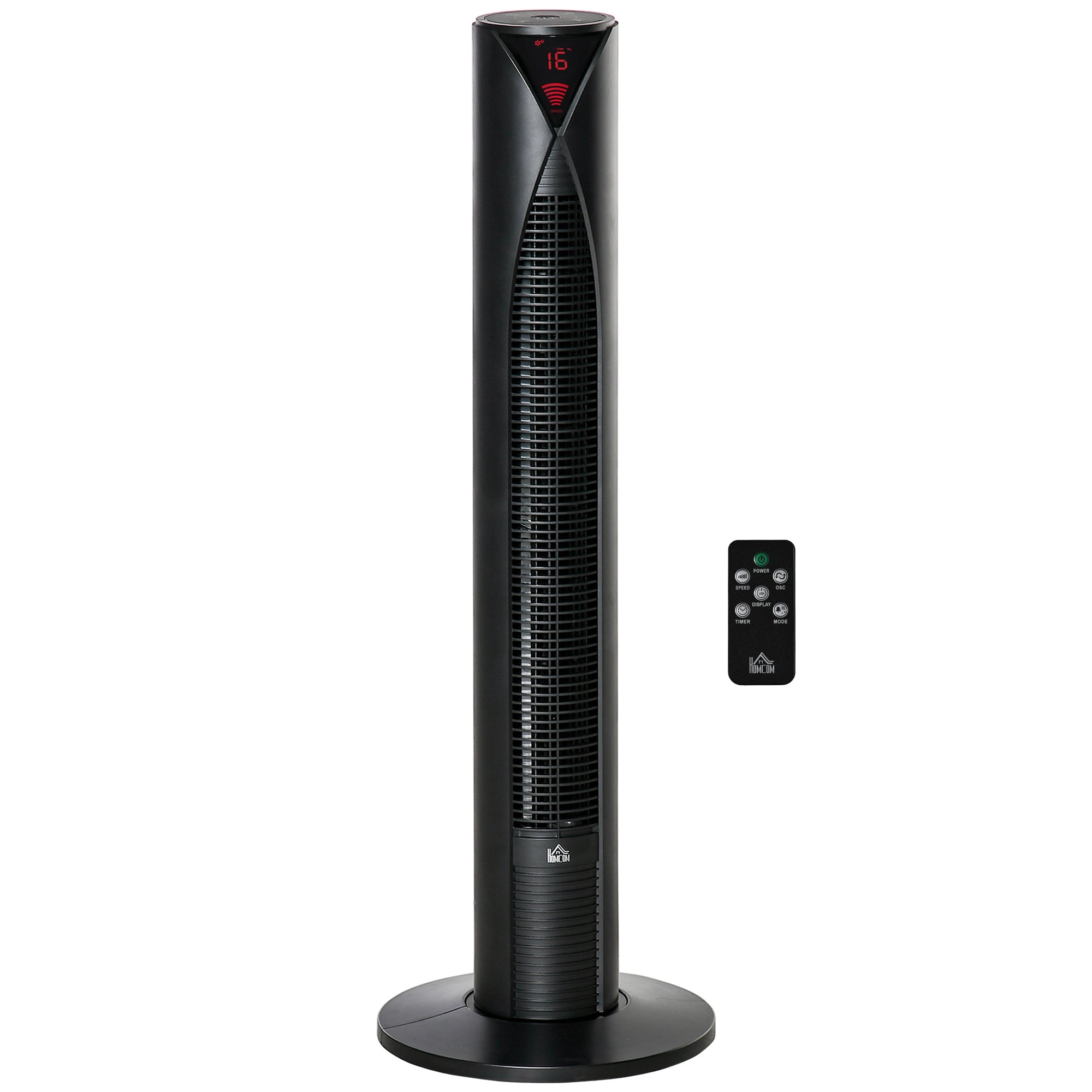 Column Fan, with Remote Control, 12-Hour Timer, Sleep Mode, 3 Speeds, Oscillating Tower Fan for Home, Bedroom, Office, Black