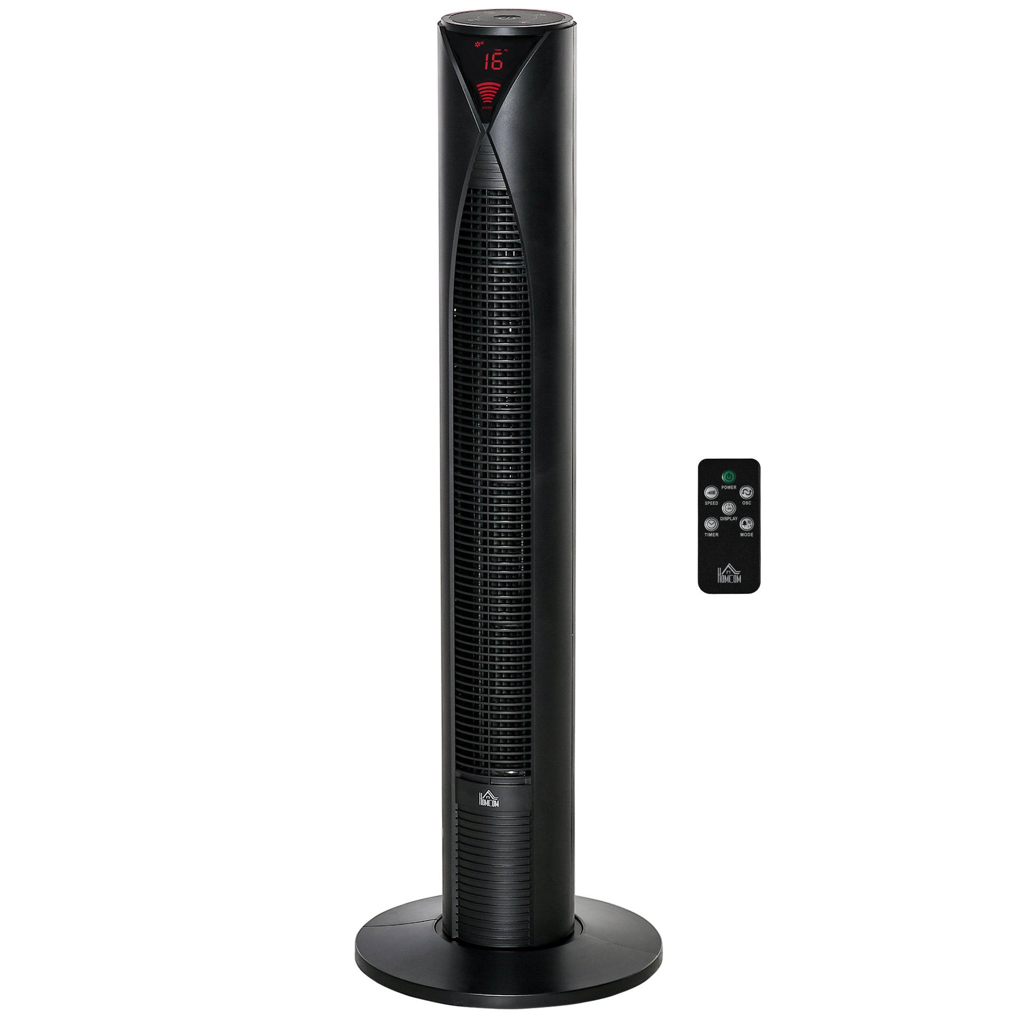 Column Fan, with Remote Control, 12-Hour Timer, Sleep Mode, 3 Speeds, Oscillating Tower Fan for Home, Bedroom, Office, Black