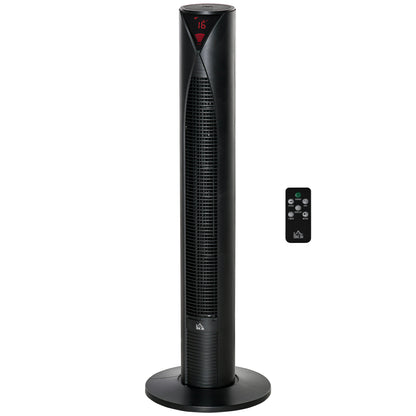 Column Fan, with Remote Control, 12-Hour Timer, Sleep Mode, 3 Speeds, Oscillating Tower Fan for Home, Bedroom, Office, Black