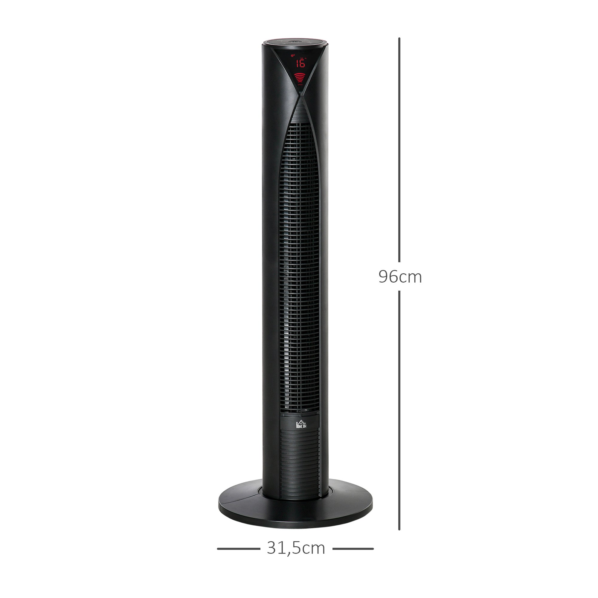 Column Fan, with Remote Control, 12-Hour Timer, Sleep Mode, 3 Speeds, Oscillating Tower Fan for Home, Bedroom, Office, Black
