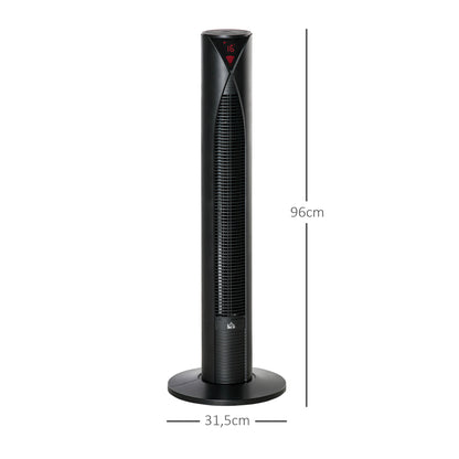 Column Fan, with Remote Control, 12-Hour Timer, Sleep Mode, 3 Speeds, Oscillating Tower Fan for Home, Bedroom, Office, Black