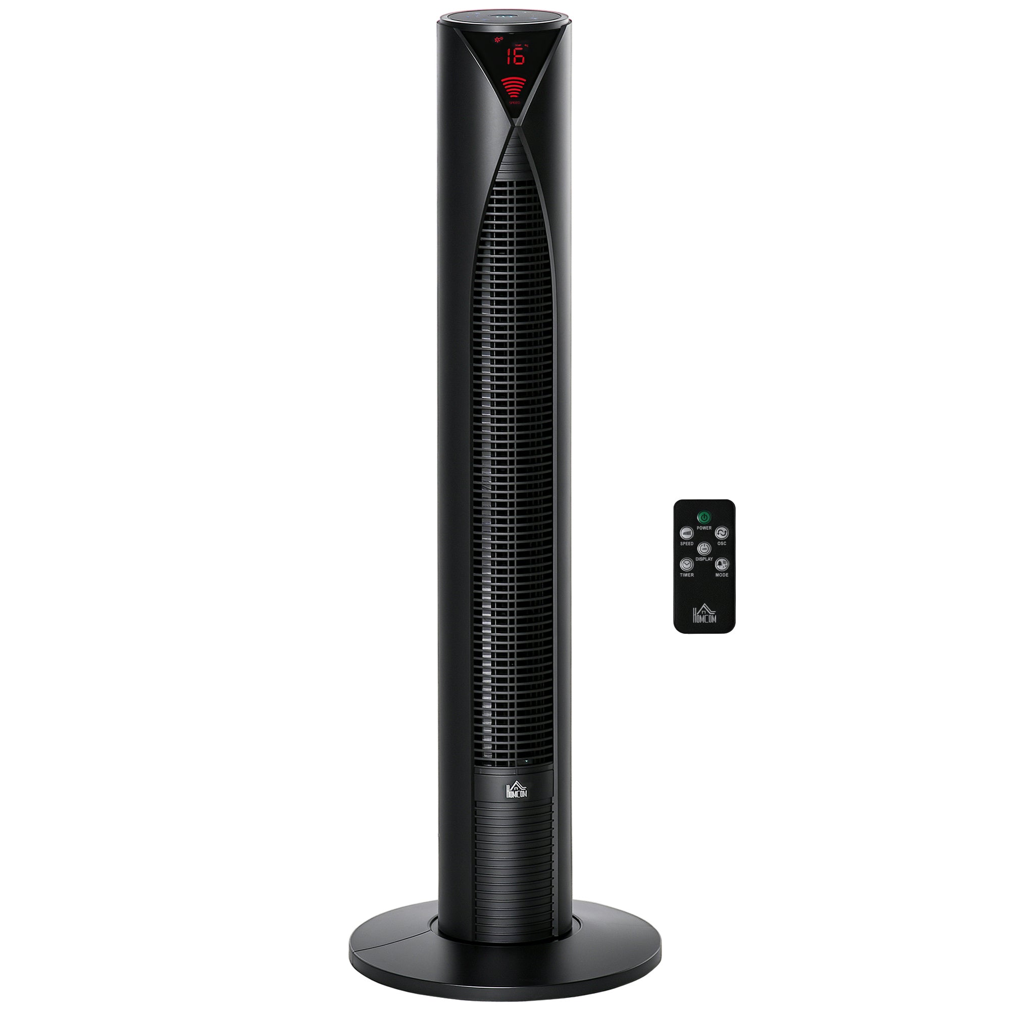 Column Fan, with Remote Control, 12-Hour Timer, Sleep Mode, 3 Speeds, Oscillating Tower Fan for Home, Bedroom, Office, Black