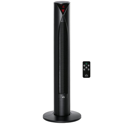 Column Fan, with Remote Control, 12-Hour Timer, Sleep Mode, 3 Speeds, Oscillating Tower Fan for Home, Bedroom, Office, Black