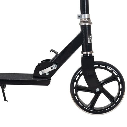 Foldable Scooter for Kids 7-14 Years Old Children's Scooter Adjustable Handlebar in 4 Levels with Brake 88x37x75-100 cm Black