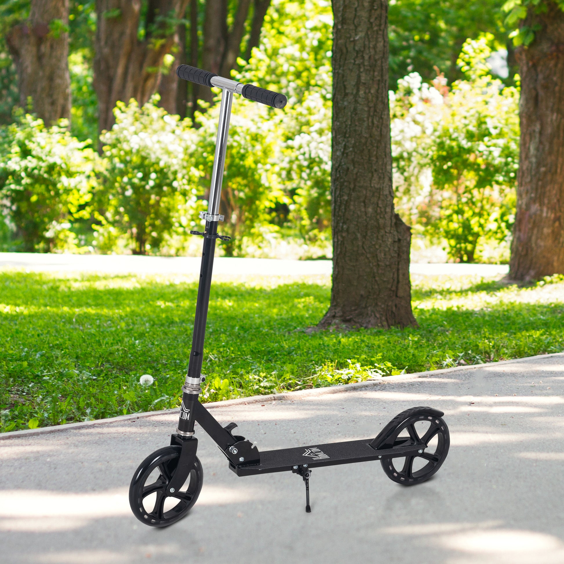 Foldable Scooter for Kids 7-14 Years Old Children's Scooter Adjustable Handlebar in 4 Levels with Brake 88x37x75-100 cm Black