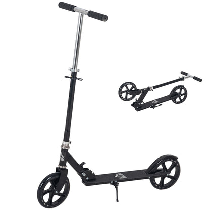 Foldable Scooter for Kids 7-14 Years Old Children's Scooter Adjustable Handlebar in 4 Levels with Brake 88x37x75-100 cm Black
