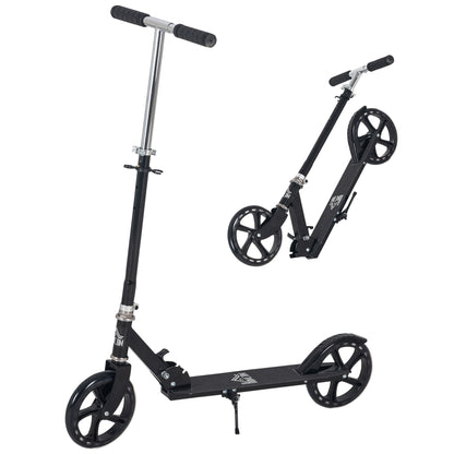 Foldable Scooter for Kids 7-14 Years Old Children's Scooter Adjustable Handlebar in 4 Levels with Brake 88x37x75-100 cm Black