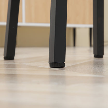 Set of 2 High Kitchen Stools Height 65 cm Bar Stools Bar Chairs with Steel Legs and Footrests for Living Room Dining Room Bar Load 75 kg Rustic Brown and Black