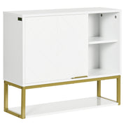 Modern Wall-Mounted Bathroom Cabinet Suspended Bathroom Furniture with 1 Steel Handle and Adjustable Shelves for Kitchen 60x20x51 cm White