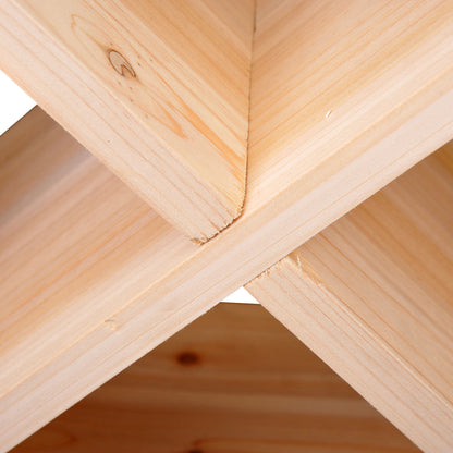 Wine and Liquor Bottle Rack for 24 Bottles, Natural Wood, 50 x 26 x 50 cm