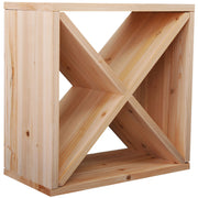 Wine and Liquor Bottle Rack for 24 Bottles, Natural Wood, 50 x 26 x 50 cm