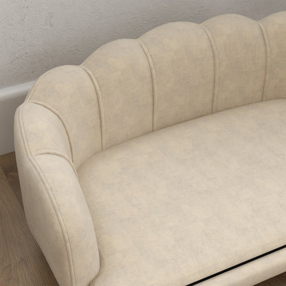 Dog Sofa Bed for Dog Cat Contemporary Shell Design Dimensions 98L x 60W x 35H cm Plush Velvet Cushion Cream