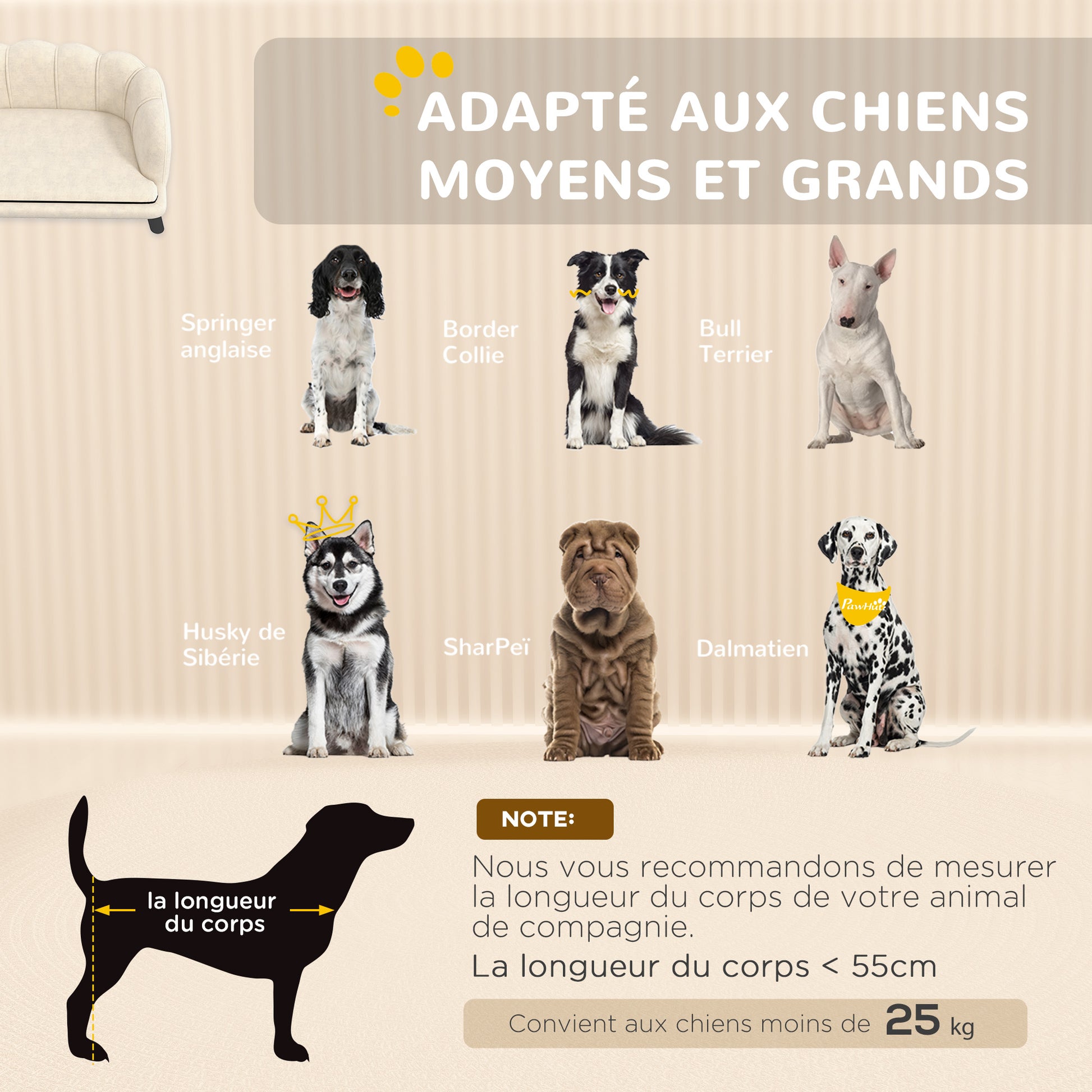 Dog Sofa Bed for Dog Cat Contemporary Shell Design Dimensions 98L x 60W x 35H cm Plush Velvet Cushion Cream