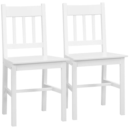 Set of 2 Dining Chairs Kitchen Chair with Backrest, Living Room Chair, Chairs, Dining Chairs made of Solid Wood for Dining Table, White