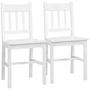 Set of 2 Dining Chairs Kitchen Chair with Backrest, Living Room Chair, Chairs, Dining Chairs made of Solid Wood for Dining Table, White