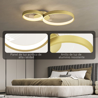 40W LED Ceiling Lamp Modern LED Ceiling Light 3000 K/4000 K/6500 K for Bedroom Living Room Kitchen Dining Room Gold