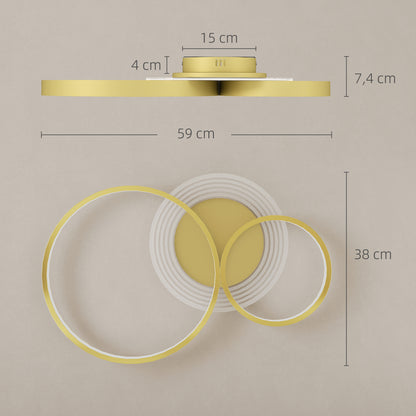 40W LED Ceiling Lamp Modern LED Ceiling Light 3000 K/4000 K/6500 K for Bedroom Living Room Kitchen Dining Room Gold