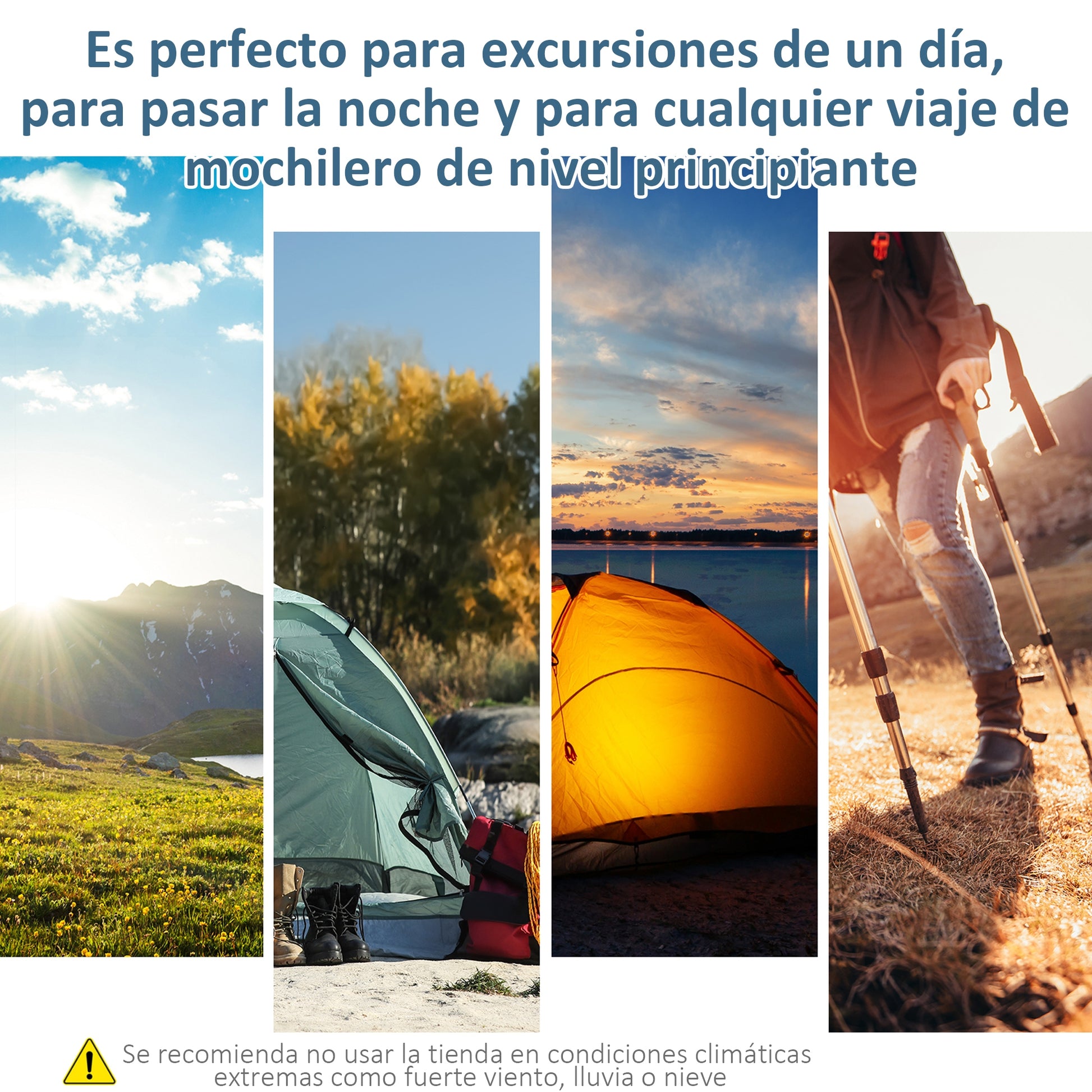 Family Camping Tent for 4-8 People with 2 Bedrooms Large Camping Tent with 2 Mesh Windows and Pockets Waterproof 400x275x210 cm Gray and Light Blue