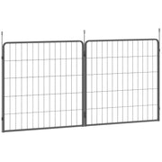2-Piece Expansion 2 Dog Fence Panels for Playpen, 80 x 80 cm Steel Puppy Fence, for Small and Medium Dogs Gray