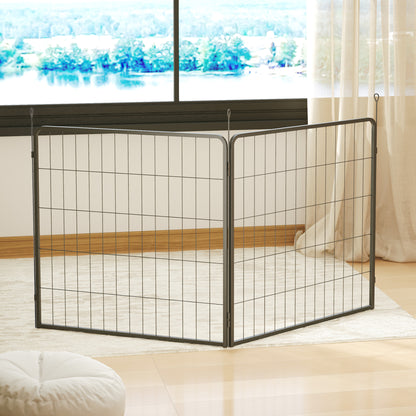 2-Piece Expansion 2 Dog Fence Panels for Playpen, 80 x 80 cm Steel Puppy Fence, for Small and Medium Dogs Gray