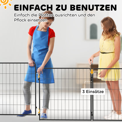 2-Piece Expansion 2 Dog Fence Panels for Playpen, 80 x 80 cm Steel Puppy Fence, for Small and Medium Dogs Gray