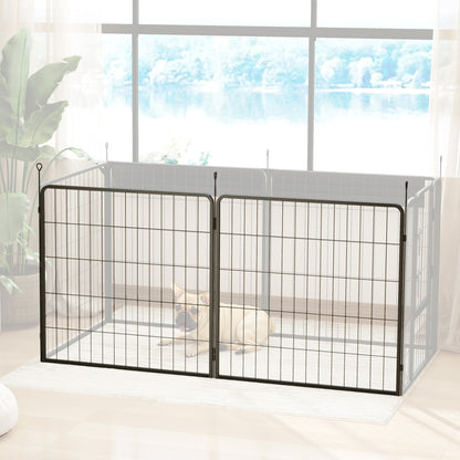 2-Piece Expansion 2 Dog Fence Panels for Playpen, 80 x 80 cm Steel Puppy Fence, for Small and Medium Dogs Gray