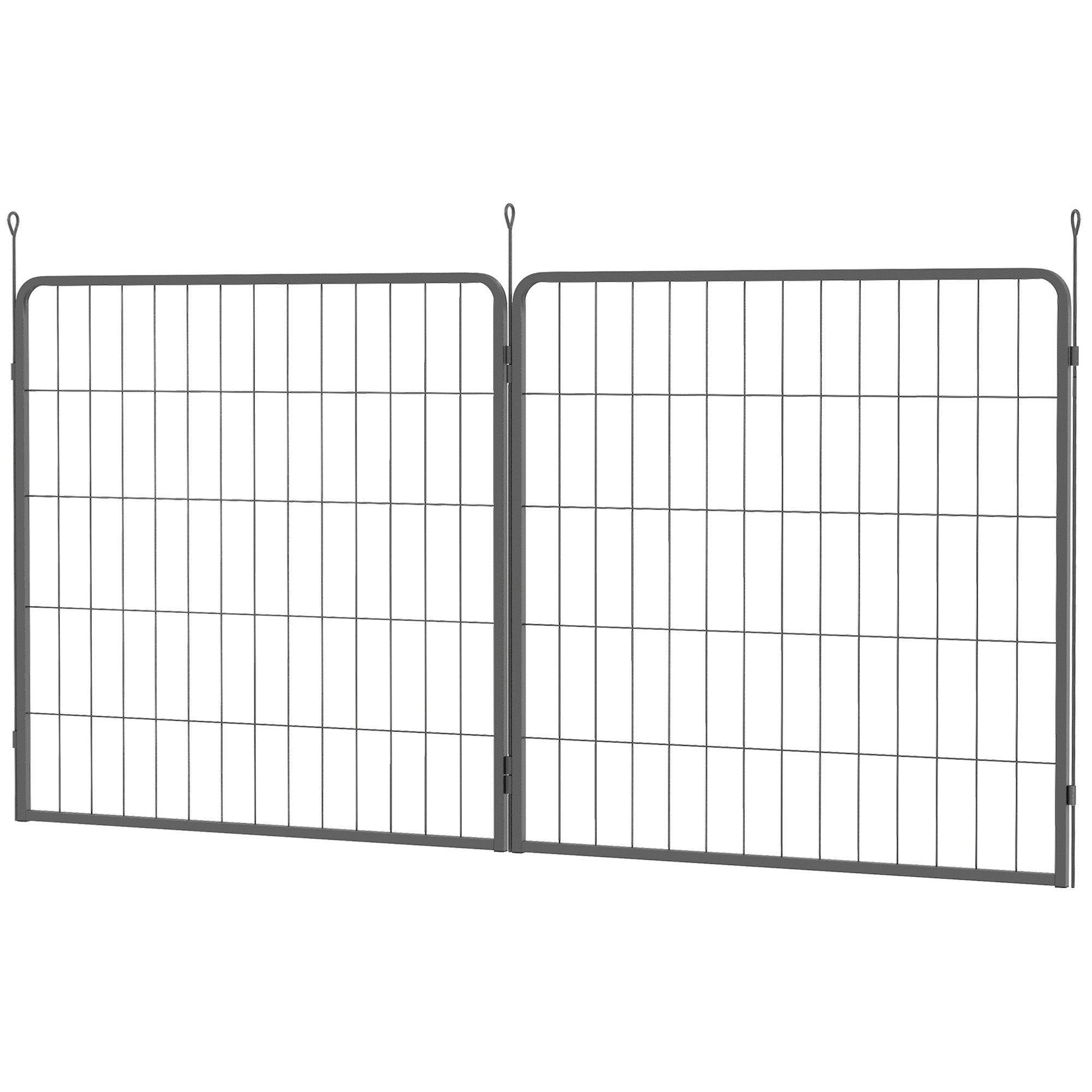 2-Piece Expansion 2 Dog Fence Panels for Playpen, 80 x 80 cm Steel Puppy Fence, for Small and Medium Dogs Gray