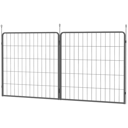 2-Piece Expansion 2 Dog Fence Panels for Playpen, 80 x 80 cm Steel Puppy Fence, for Small and Medium Dogs Gray