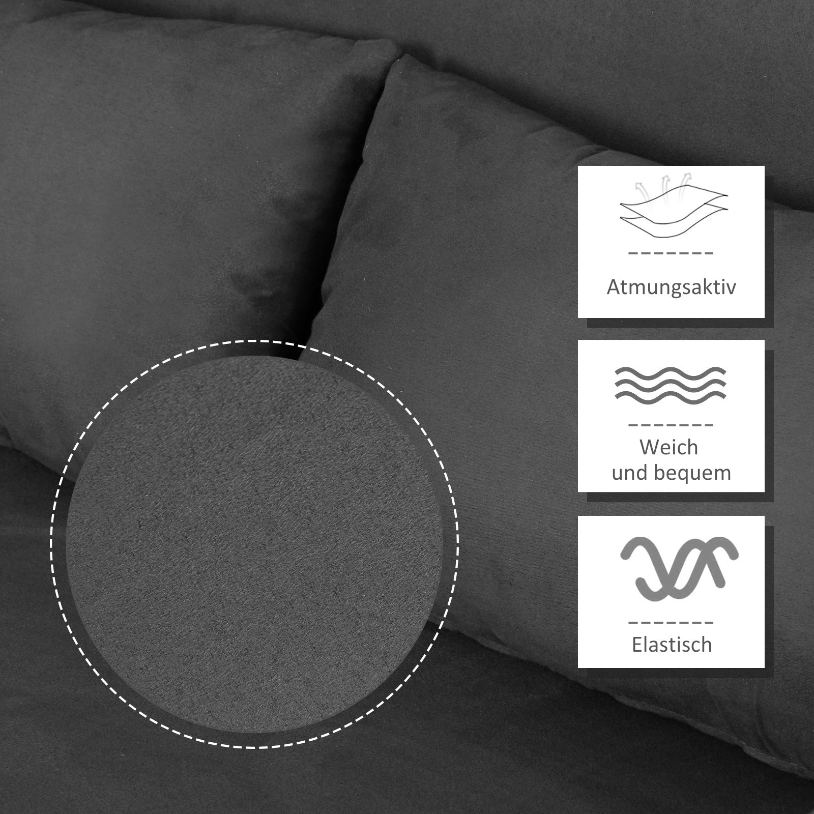 Sleeper Sofa with Adjustable Backrest, Throw Pillows, Sofa Bed, Velvet Look, Armrest, Guest Bed, Folding Chair for Living Room, Bedroom, Gray