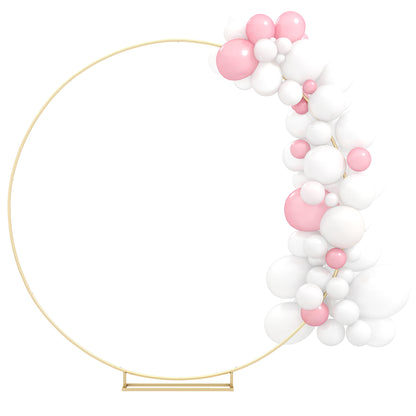 Round Metal Garden Arch for Roses Wedding Arch with Powder-Coated Weather-Resistant Finish for Climbing Plants Decoration Patio Terrace 230x28x234 cm Gold