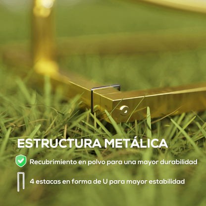 Round Metal Garden Arch for Roses Wedding Arch with Powder-Coated Weather-Resistant Finish for Climbing Plants Decoration Patio Terrace 230x28x234 cm Gold