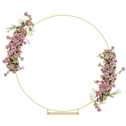 Round Metal Garden Arch for Roses Wedding Arch with Powder-Coated Weather-Resistant Finish for Climbing Plants Decoration Patio Terrace 230x28x234 cm Gold