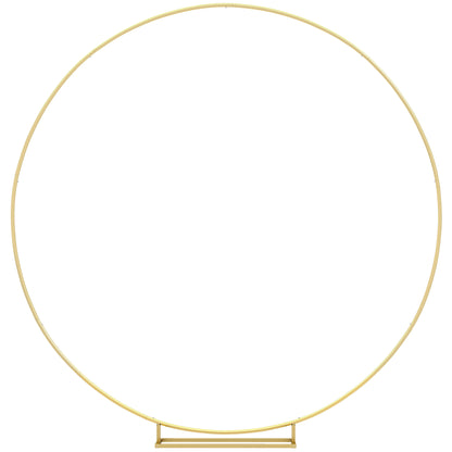 Round Metal Garden Arch for Roses Wedding Arch with Powder-Coated Weather-Resistant Finish for Climbing Plants Decoration Patio Terrace 230x28x234 cm Gold