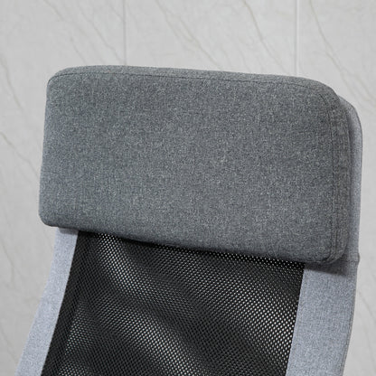 Ergonomic Swivel Office Chair, Adjustable Height and Rocking Function, Mesh Fabric Armchair 65x67x119-129cm Gray