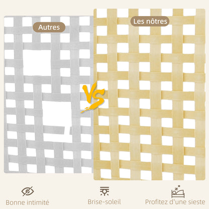 Indoor Wooden Room Divider 4 Panels 170 x 160 cm Foldable and Portable, Handwoven Pattern, Partition Screen for Living Room Bedroom Home, Natural Wood