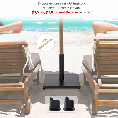 Umbrella Stand, Umbrella Holder, Umbrella Base, for Ø35 mm, Ø38 mm, Ø48 mm, Metal, Black, 45 x 45 x 39 cm