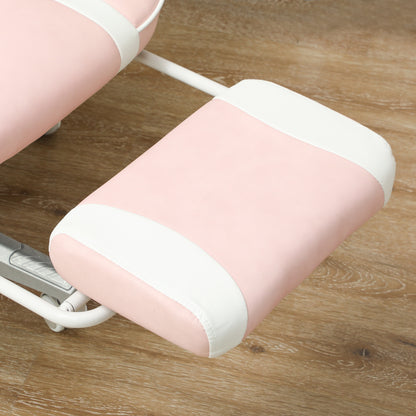 Gaming Chair with Footrest, Height Adjustable Desk Chair with Head and Lumbar Pillows, Rotatable Gaming Seat with Reclining Backrest, Faux Leather, up to 120 kg, Pink