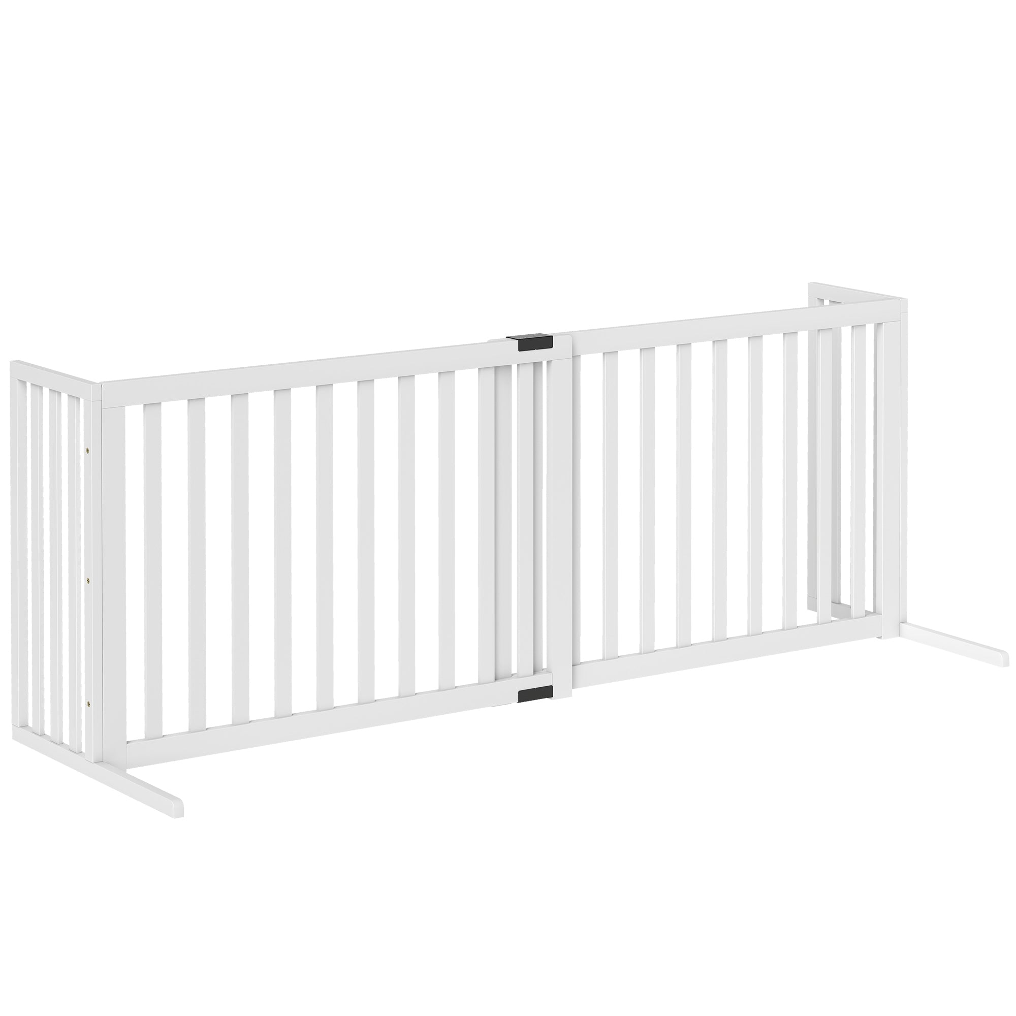 Foldable Expandable Safety Dog Gate 40–72 in, 27.6 in High, White — Fits Small & Medium Dogs
