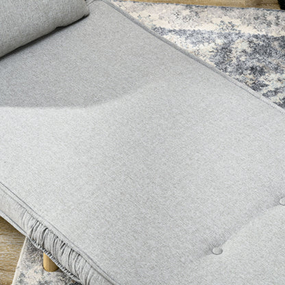 Single Sofa Bed Foldable Armchair Upholstered in Synthetic Linen with Adjustable Backrest in 6 Positions and Pillow Sofa Bed for Living Room 72x78x79 cm Light Gray