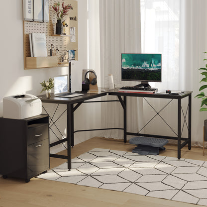 Computer Desk Corner Desk L-Shape Corner Desk MDF Black 150 x 150 x 76 cm
