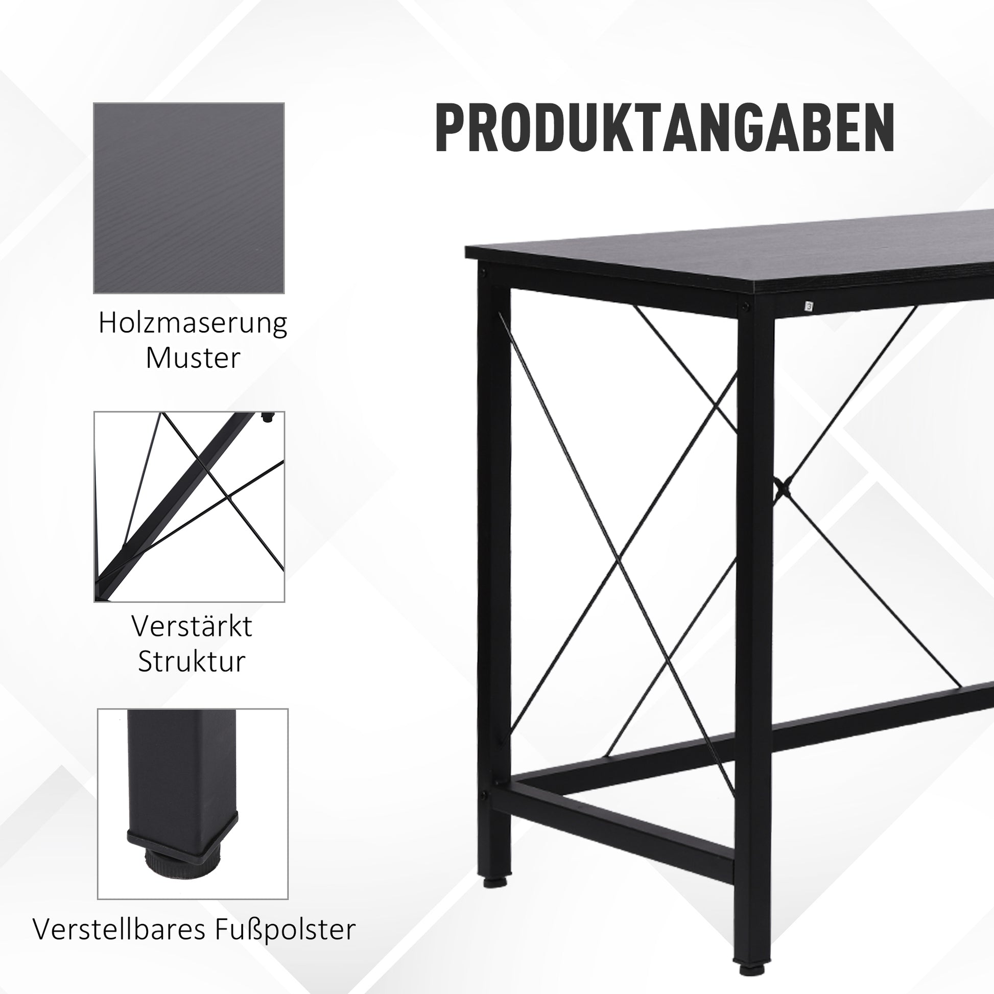 Computer Desk Corner Desk L-Shape Corner Desk MDF Black 150 x 150 x 76 cm