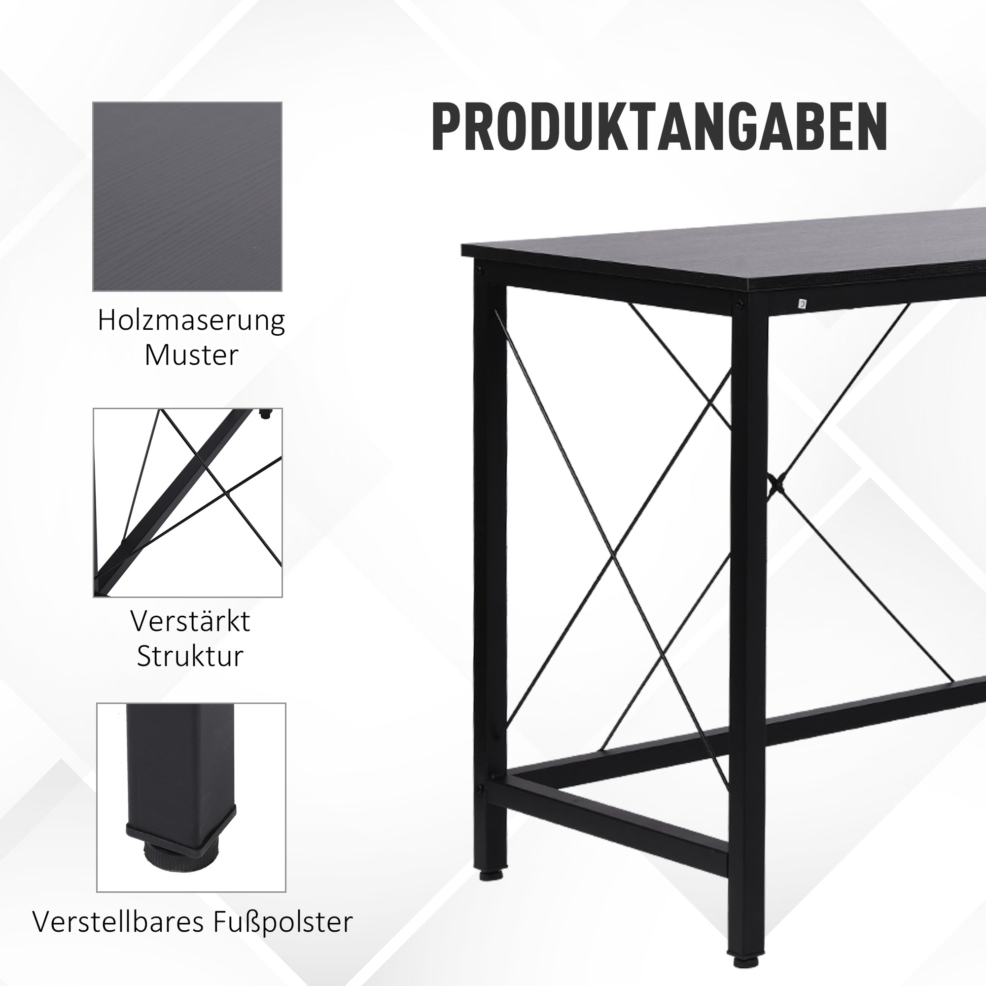 Computer Desk Corner Desk L-Shape Corner Desk MDF Black 150 x 150 x 76 cm