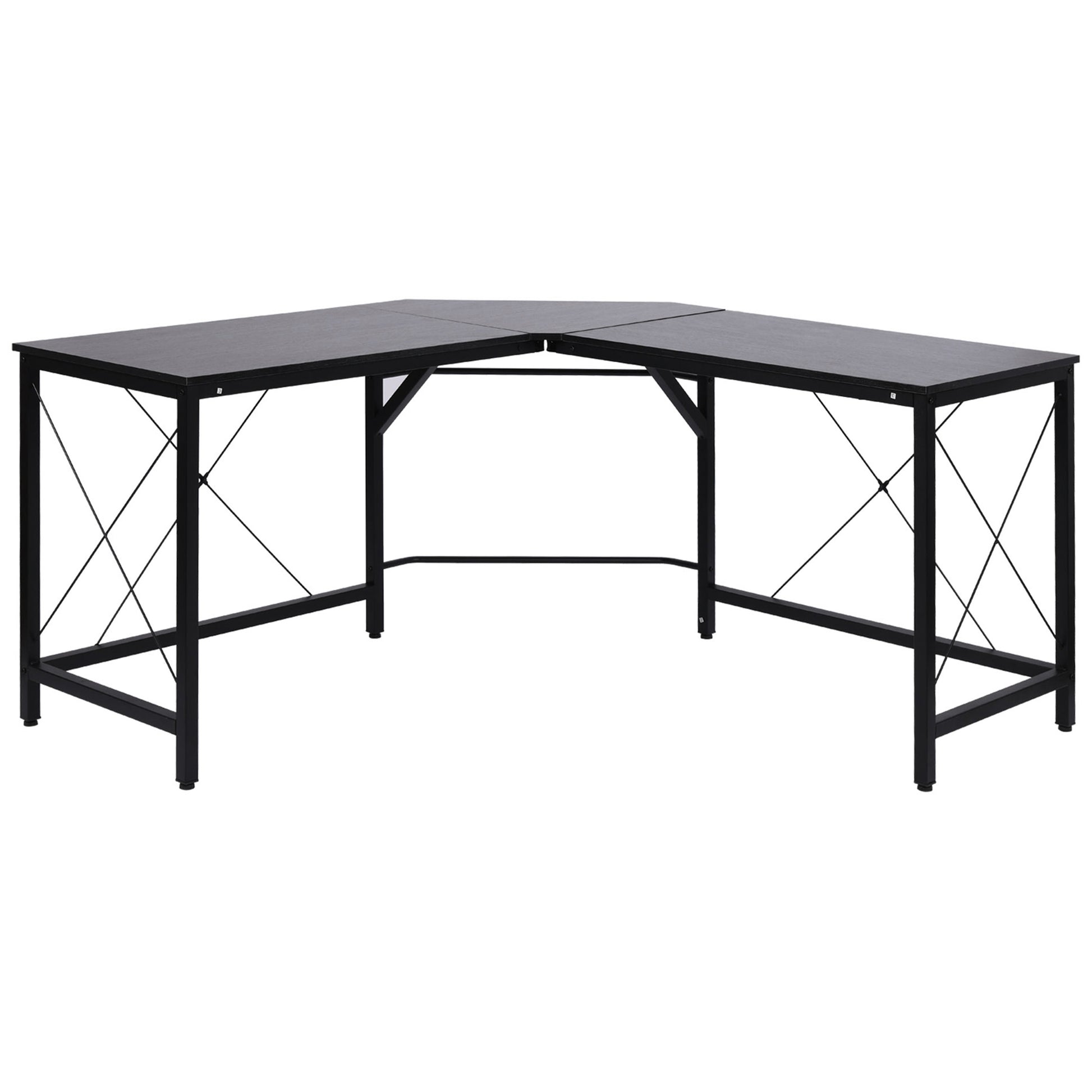 Computer Desk Corner Desk L-Shape Corner Desk MDF Black 150 x 150 x 76 cm