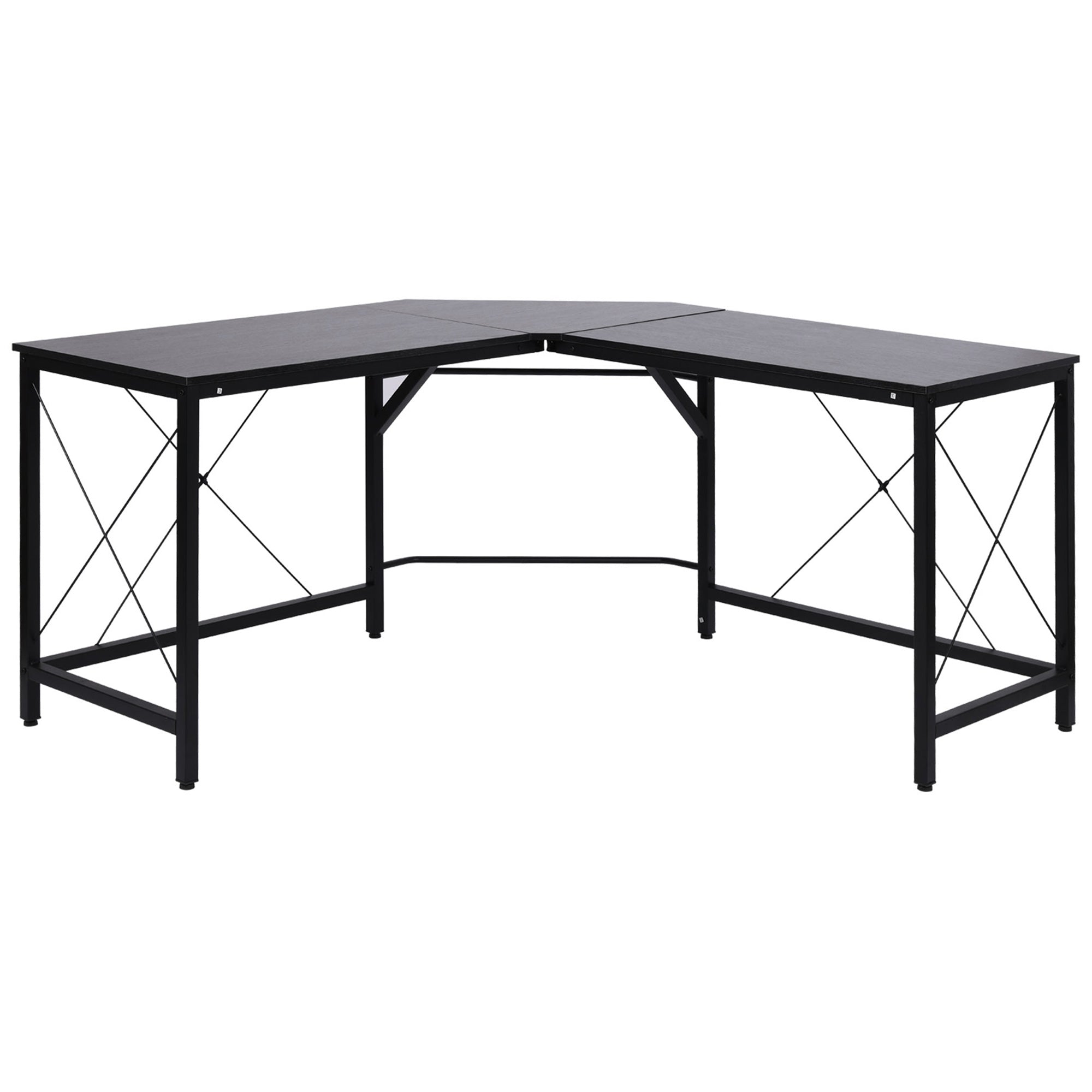 Computer Desk Corner Desk L-Shape Corner Desk MDF Black 150 x 150 x 76 cm