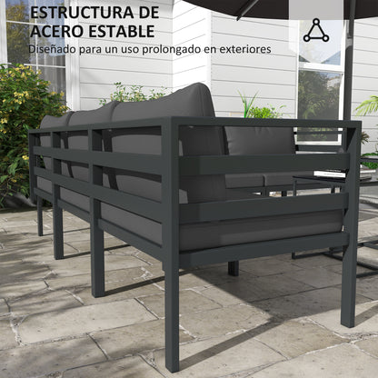 7-Piece Garden Furniture Set Patio Furniture Set Includes 5 Outdoor Sofa Modules with Cushions and 2 Center Tables for Gray Patio