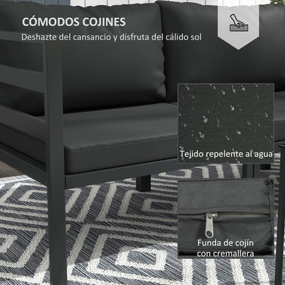 7-Piece Garden Furniture Set Patio Furniture Set Includes 5 Outdoor Sofa Modules with Cushions and 2 Center Tables for Gray Patio
