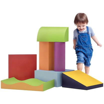 7 Piece Foam Building Blocks Children's Soft Building Blocks Play & Climb Building Blocks Soft Giant Building Blocks Building Blocks Set for Babies & Toddlers Castle Set Multicolored