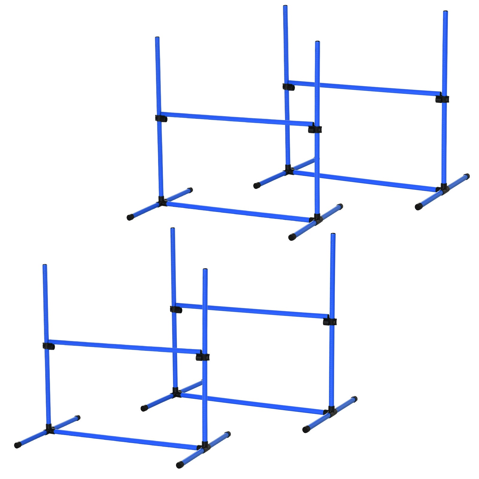 Agility Set Dogs 4-Piece Agility Equipment for Dog Training Pole Set with 4 Adjustable Height Hurdles Carrying Bag Coordination Training Agility Set for Games Training