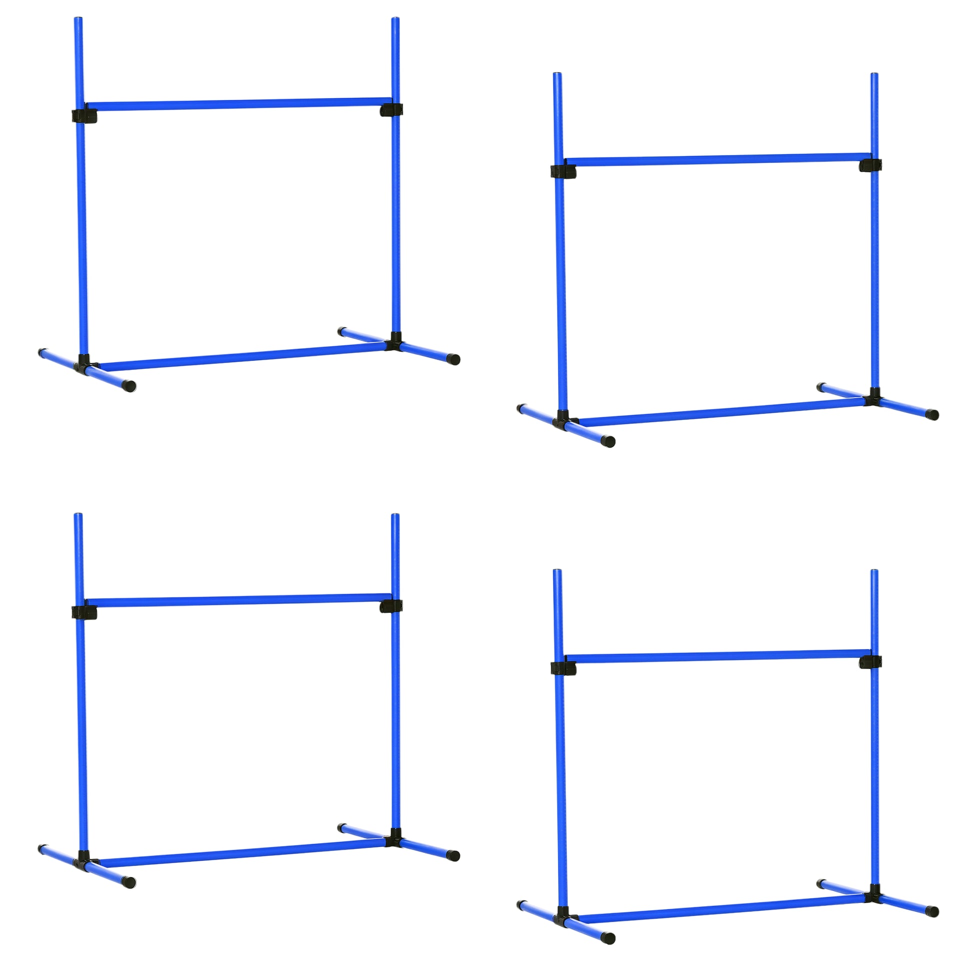 Agility Set Dogs 4-Piece Agility Equipment for Dog Training Pole Set with 4 Adjustable Height Hurdles Carrying Bag Coordination Training Agility Set for Games Training